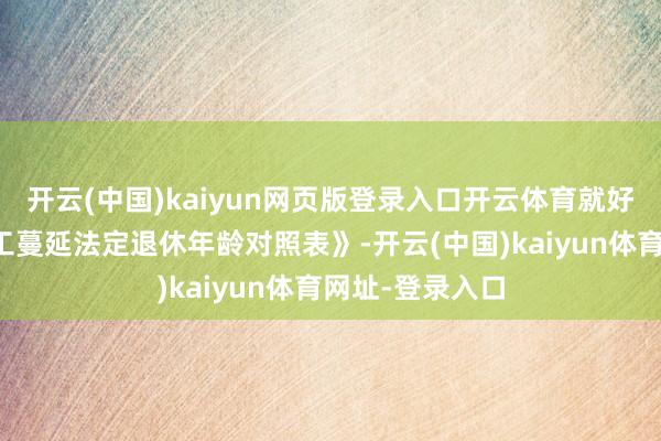 开云(中国)kaiyun网页版登录入口开云体育就好比去查《男员工蔓延法定退休年龄对照表》-开云(中国)kaiyun体育网址-登录入口