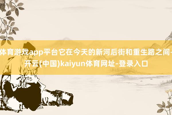 体育游戏app平台它在今天的新河后街和重生路之间-开云(中国)kaiyun体育网址-登录入口