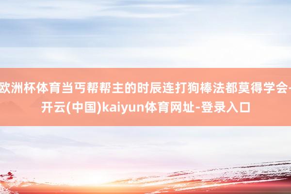 欧洲杯体育当丐帮帮主的时辰连打狗棒法都莫得学会-开云(中国)kaiyun体育网址-登录入口