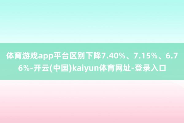 体育游戏app平台区别下降7.40%、7.15%、6.76%-开云(中国)kaiyun体育网址-登录入口
