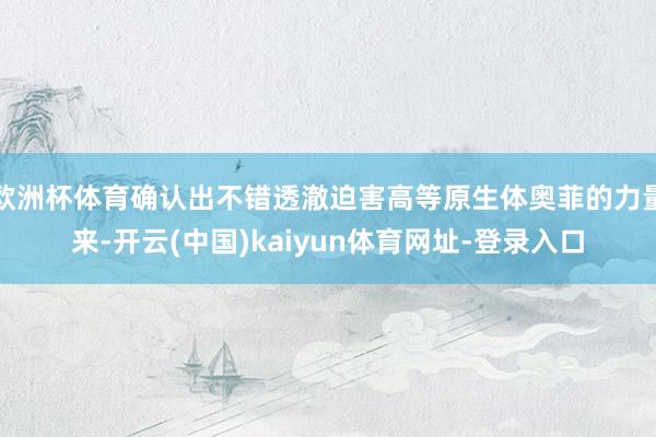 欧洲杯体育确认出不错透澈迫害高等原生体奥菲的力量来-开云(中国)kaiyun体育网址-登录入口