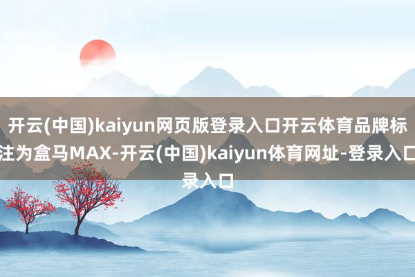 开云(中国)kaiyun网页版登录入口开云体育品牌标注为盒马MAX-开云(中国)kaiyun体育网址-登录入口